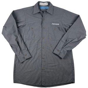 Penske Cintas Work Shirt Men Small Oil Change Auto Car Long Sleeve Gray Shirt